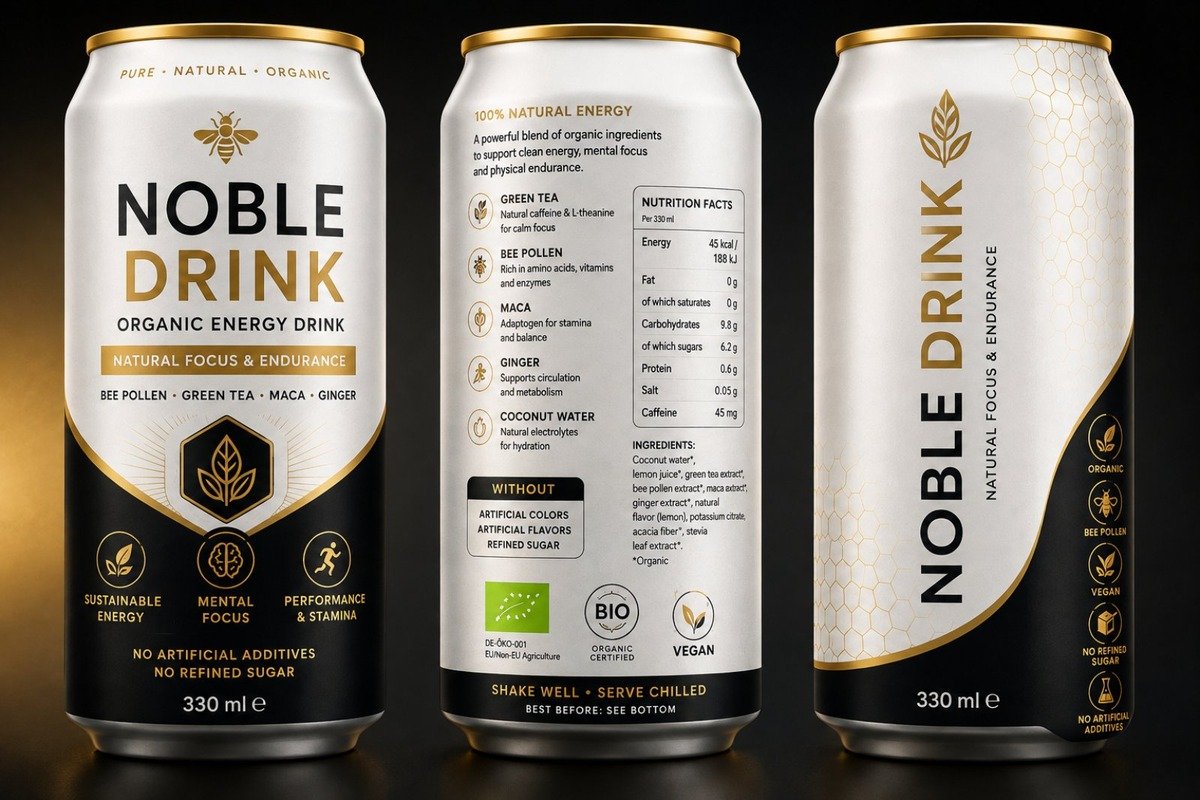 NOBLE DRINK - Organic Energy Drink, 330 ml